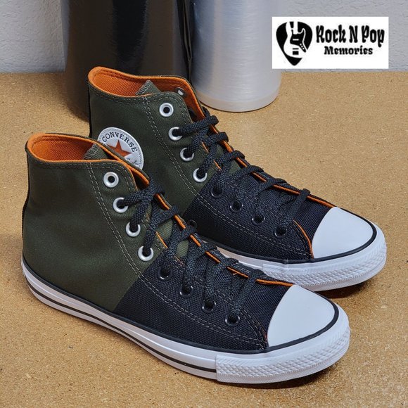 Converse Womens Chuck Taylor All Star Hi Canvas 171688F Cargo Khaki/Black Sz 8.5 - Picture 1 of 9